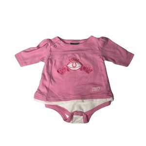 Vtg Colts NFL Reebok Baby Girls Outfit Pink One Piece Size 3-6 Months